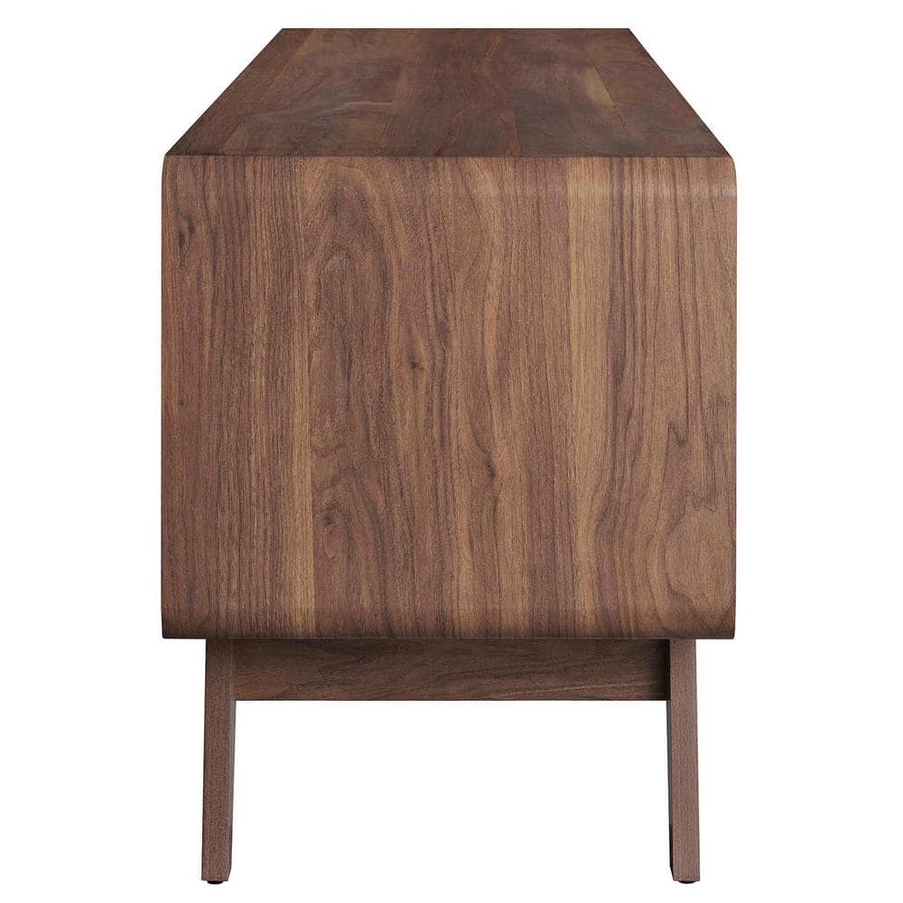 Walnut and White 60" Mid-Century Modern TV Stand