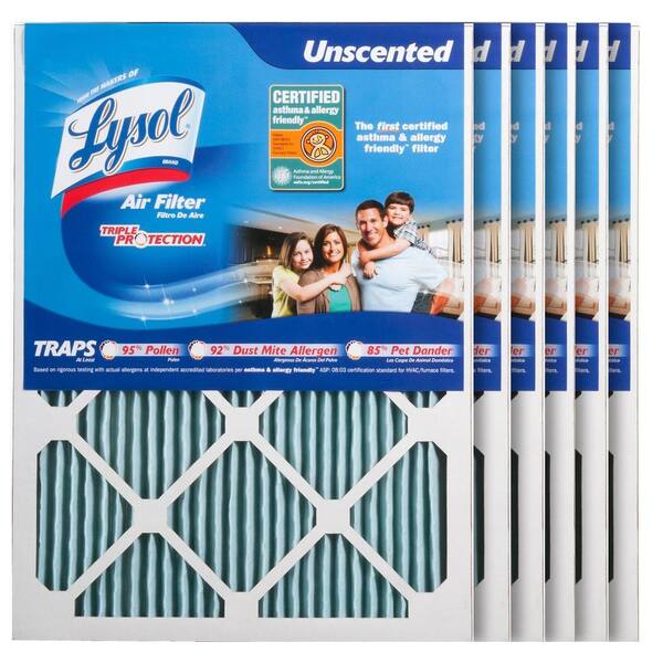 Lysol 16  x 20  x 1  Certified Asthma and Allergy Triple Protection Air Filter (6-Pack)