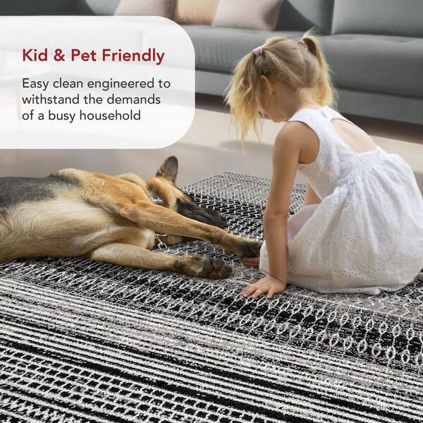 Home Decorators Collection Nova Stripes Gray 9 ft. x 12 ft. Area