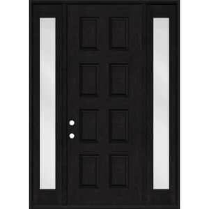 Regency 64 in. x 96 in. 8-Panel RHIS Onyx Stain Mahogany Fiberglass Prehung Front Door w/Dbl 12in. Sidelites