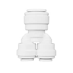 3/8 in. x 1/4 in. Push-to-Connect Unequal Two Way Divider Fitting (10-Pack)