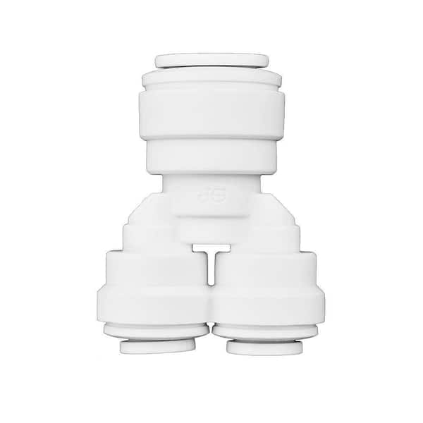 3/8 in. x 1/4 in. Push-to-Connect Unequal 2 Way Divider Fitting (10-Pack)