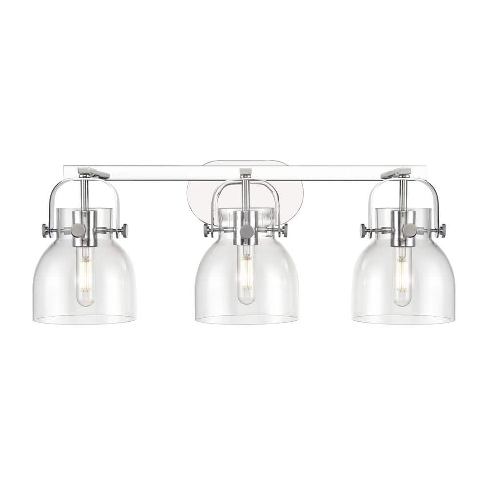 Pilaster II Bell 26.5 in. 3-Light Polished Chrome Vanity Light with Glass Shade price history on PriceWatchPro