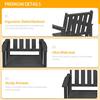 Premium details of the slatted backrest and armrests.