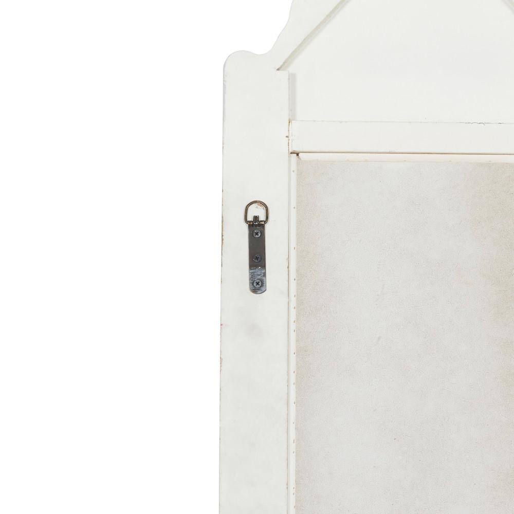 Distressed White Wood Full Length Arch Wall Mirror