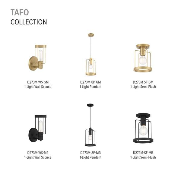 Designers Fountain - Tafo 60-Watt 1-Light Golden Mist Pendant Light with Cage Shade