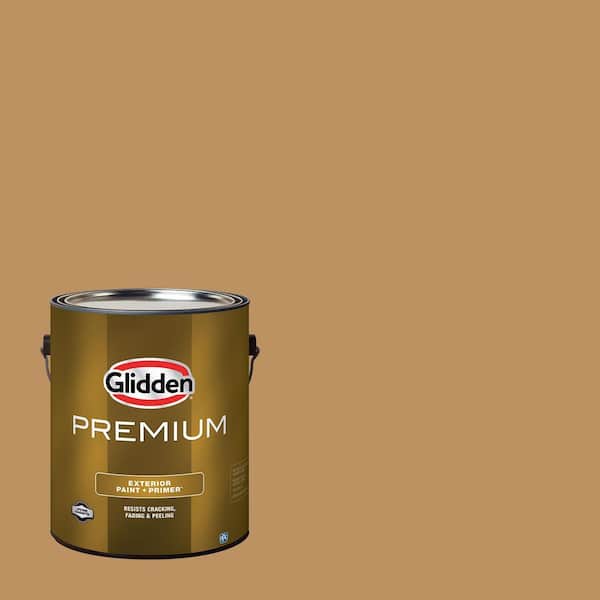 Glidden Premium 1 gal. Honey Haven PPG1089-6 Satin Exterior Latex Paint