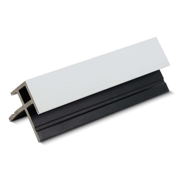 Unbranded 3.9 in. x 3.9 in. x 12 ft. Glacier White Designers Outer Corner Composite Siding Board