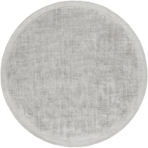 Silk Gray 3 ft. 6 in. Round Abstract Area Rug