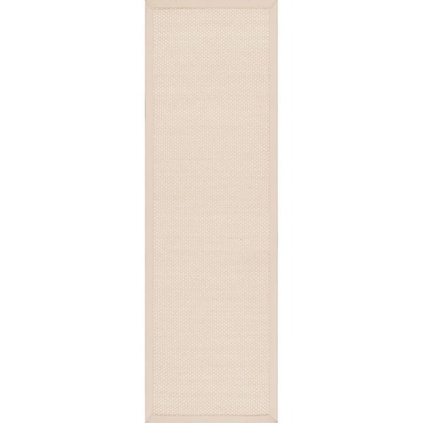 nuLOOM Elaine Bordered Sisal Chino 3 ft. x 8 ft. Runner Rug