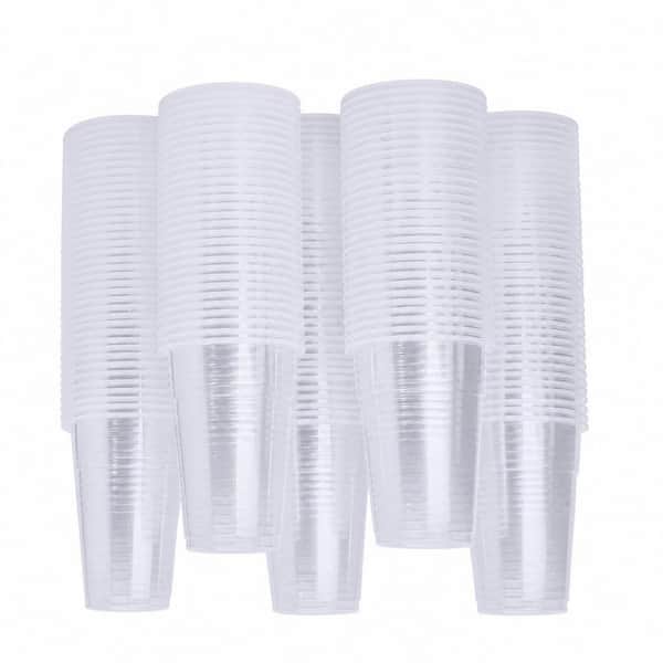 500-Pack 9 oz. Clear Plastic Cups, Disposable Transparent Drinking Cups, Heavy Duty Cold Beverage Cups