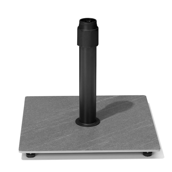 Crestlive Products 30 lbs. Outdoor Metal Square Upright Patio Umbrella Base in Gray Marble Pattern