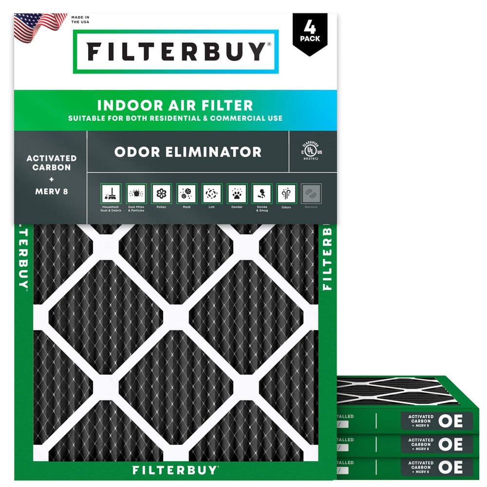 16 in. x 18 in. x 1 in. MERV 8 (FPR 5) Odor Eliminator Pleated HVAC AC Furnace Air Filters Replacement (4-Pack) price history on PriceWatchPro
