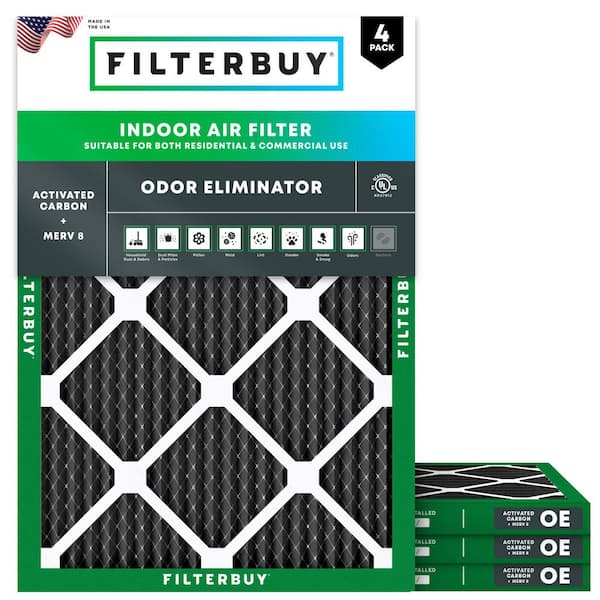 20 in. x 25 in. x 1 in. MERV 8 (FPR 5) Odor Eliminator Pleated HVAC AC Furnace Air Filters Replacement (4-Pack)