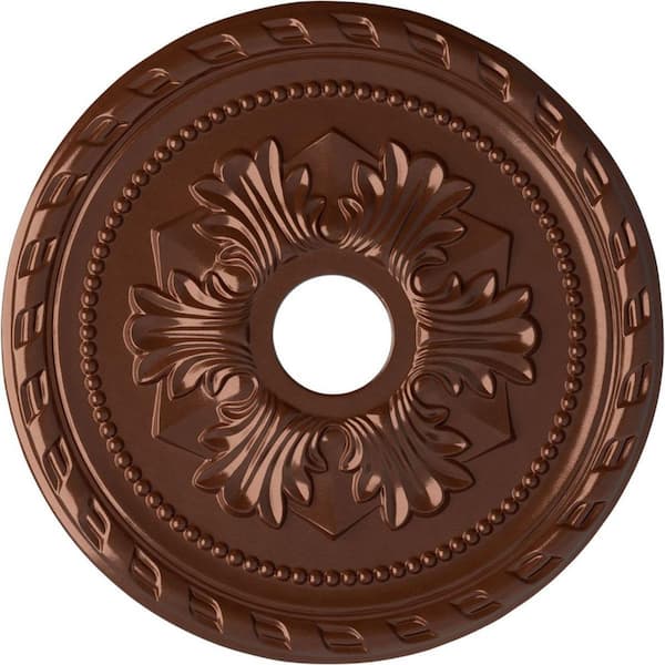Ekena Millwork 1-5/8 in. x 20-7/8 in. x 20-7/8 in. Polyurethane Palmetto Ceiling Medallion, Copper Penny