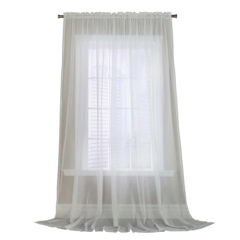 Habitat Rhapsody Voile White Polyester Smooth 104 in. W x 63 in. L Rod