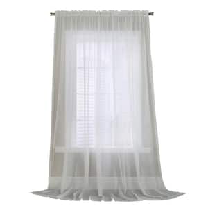 Rhapsody Voile White Polyester Smooth 104 in. W x 63 in. L Rod Pocket Indoor Sheer Curtain (Single Panel)
