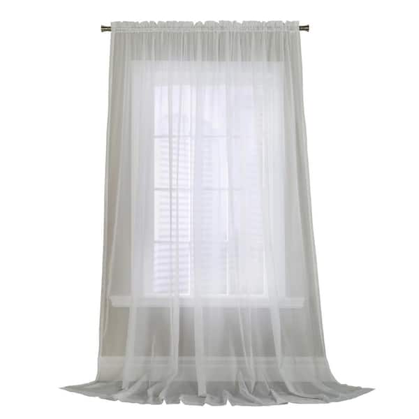 Habitat Rhapsody Voile White Polyester Smooth 104 in. W x 63 in. L Rod Pocket Indoor Sheer Curtain (Single Panel)