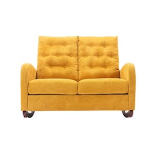Mustard Modern Comfortable Polyester Loveseat Rocking Sofa