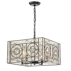 Valentina 10 in. 4-Light Indoor Black Pendant Lamp with Light Kit