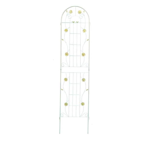 86 .7 in. Metal 2 Pack Garden Trellis in White