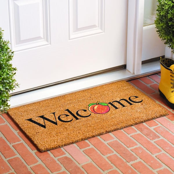 Welcome Coir Fiber Door Mat, For Entrance, Dry clean