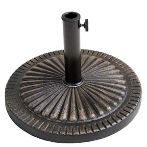 31 lbs. Round Resin Patio Umbrella Base Weight Stand for Outdoor in Bronze