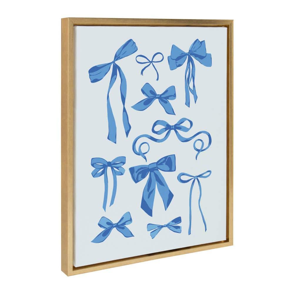 Sylvie Blue Bows by Honey Island Studio Bright Gold Framed Art Print 18 in. x 24 in. price history on PriceWatchPro