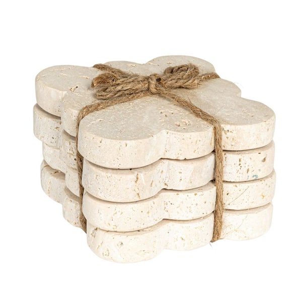 Natural Beige Tuscan Elegance Travertine Coaster (Set of 4)