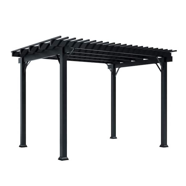 10 ft. x 14 ft. Black Aluminum Classic Pergola