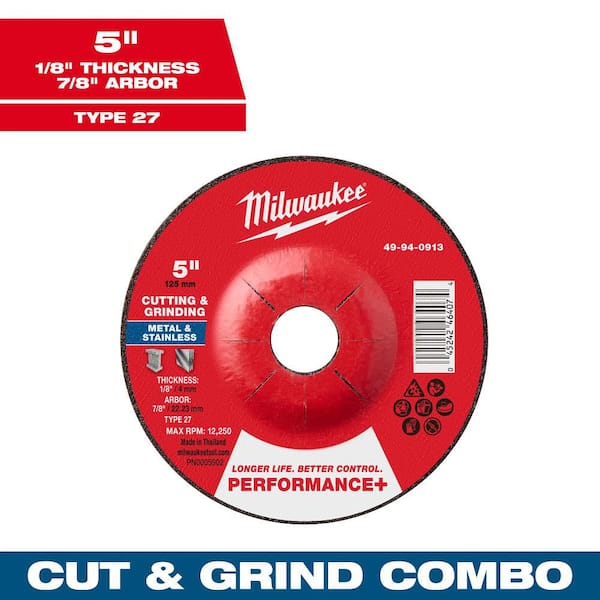 Milwaukee 4-1/2 in. x 1/4 in. x 7/8 in. Performance Plus Metal