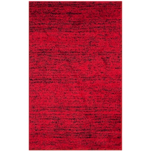 Adirondack Red/Black 3 ft. x 5 ft. Striped Area Rug
