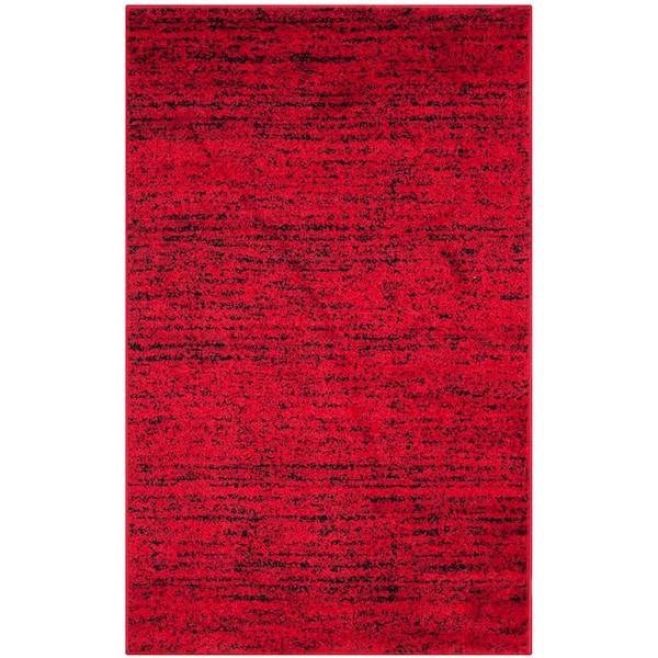 SAFAVIEH Adirondack Red/Black Doormat 3 ft. x 5 ft. Striped Area Rug