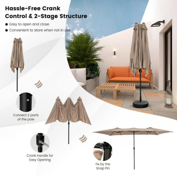 black patio umbrella Basil Bangs Jardin Patio Umbrella 2.1m Black Frame