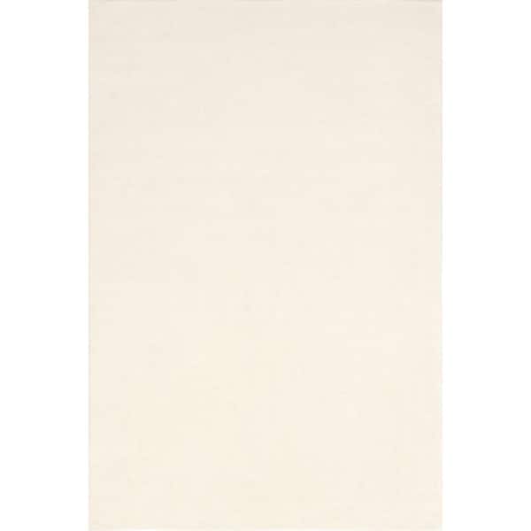 Arrel Speckled Wool-Blend Alabaster 8 ft. x 10 ft. Indoor/Outdoor Patio Rug