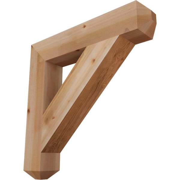 Ekena Millwork 5.5 in. x 34 in. x 34 in. Western Red Cedar Traditional Craftsman Smooth Bracket