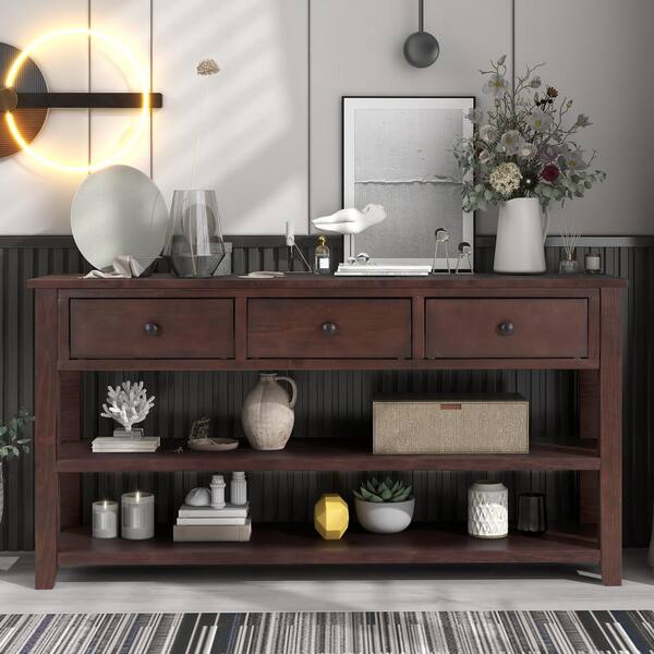 thumbnail image 2 of Segawe Modern Console Table – Black Metal Entryway Sofa Table With Storage Shelf 2 of 5