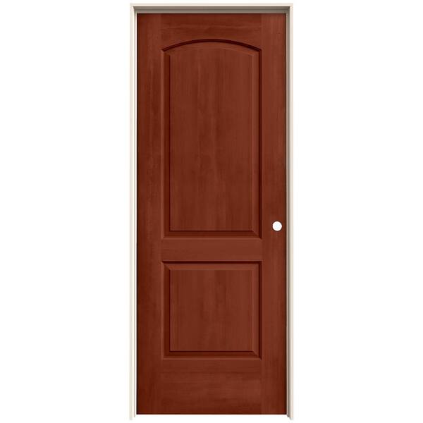 JELD-WEN 24 in. x 80 in. Continental Amaretto Stain Left-Hand Molded Composite Single Prehung Interior Door