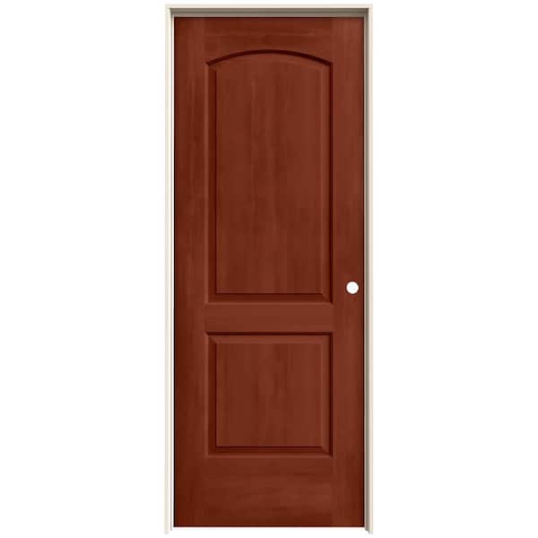 JELD-WEN 30 in. x 80 in. Caiman 2 Panel Left-Hand Solid Core Amaretto Stain Molded Composite Single Prehung Interior Door