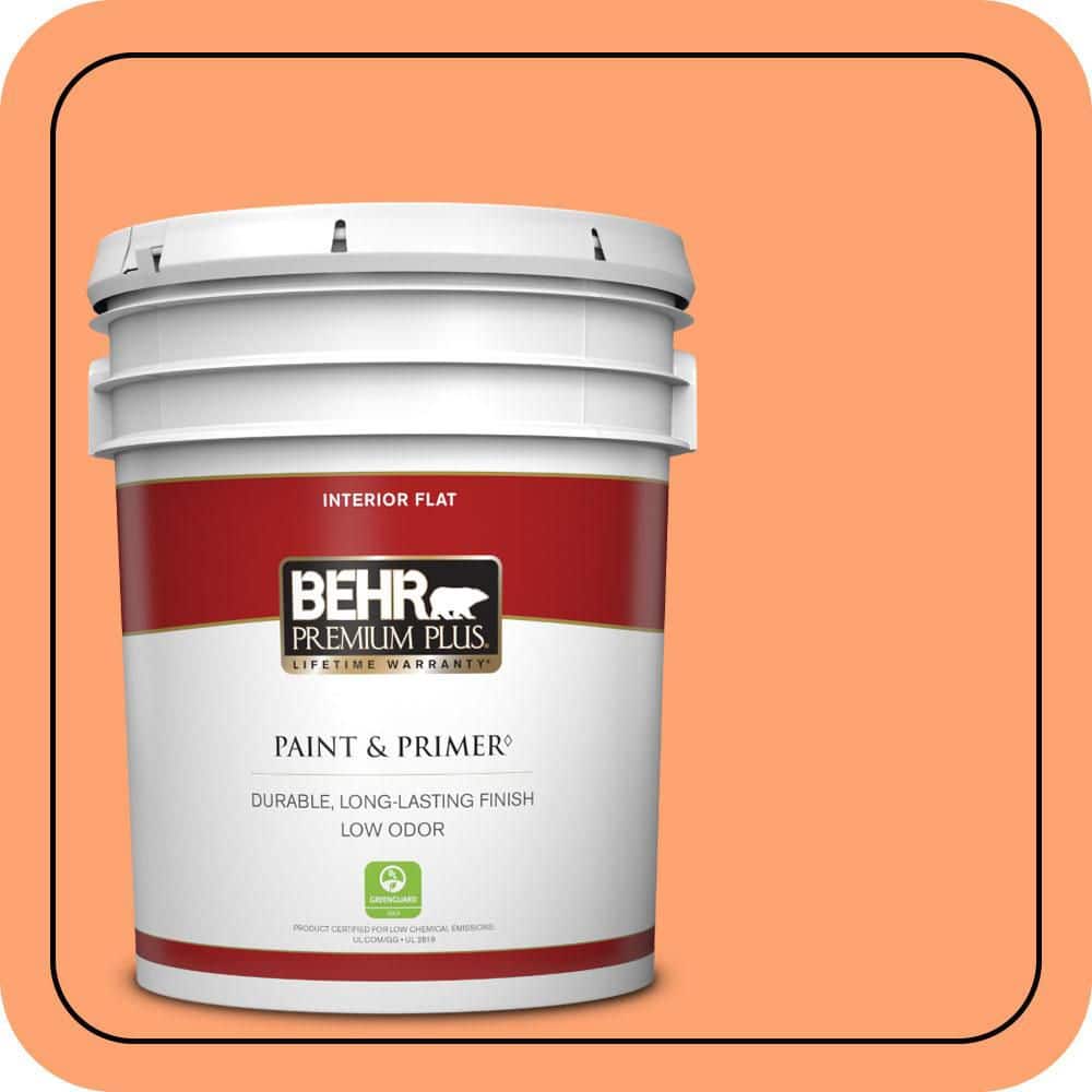 5 gal. #P210-5 Cheerful Tangerine Flat Low Odor Interior Paint & Primer price history on PriceWatchPro