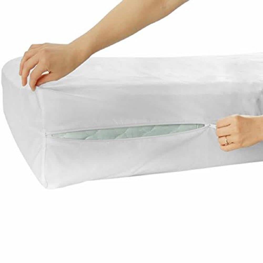 King Size White Waterproof Zippered Mattress Encasement