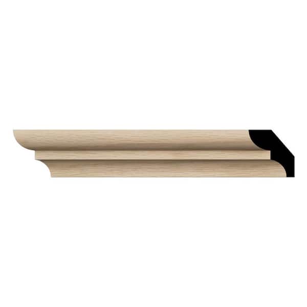 Ekena Millwork WM75 0.56 in. D x 1.63 in. W x 96 in. L Wood (White Oak) Crown Molding
