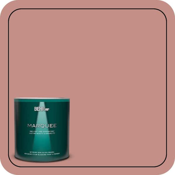 BEHR MARQUEE 1 qt. #S160-4 Portuguese Dawn One-Coat Hide Semi-Gloss Enamel Interior Paint & Primer