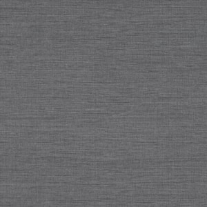 Essence Dark Grey Linen Texture Vinyl Strippable Wallpaper (Covers 60.8 sq. ft.)