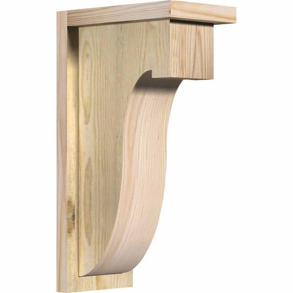 Ekena Millwork 6 in. x 10 in. x 18 in. Douglas Fir Del Monte Rough Sawn Corbel with Backplate
