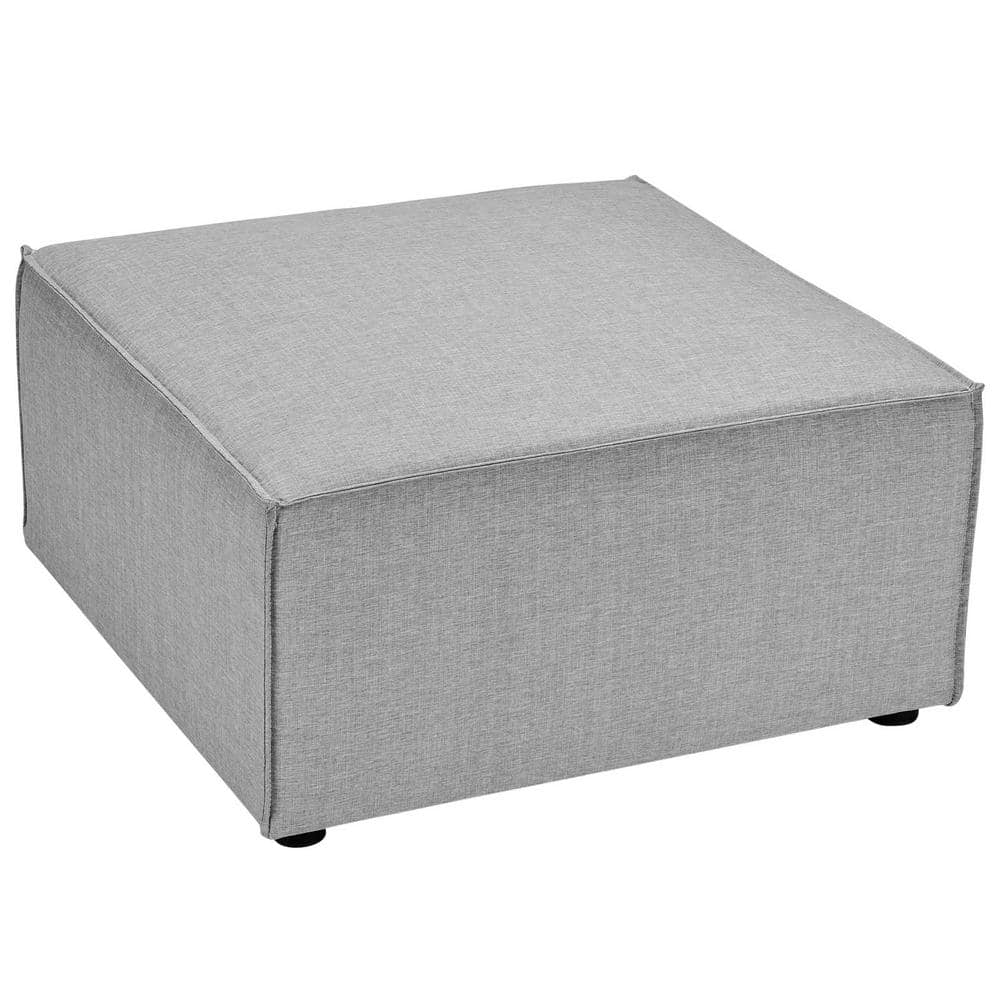 Gray Aluminum Outdoor Upholstered Sectional Ottoman