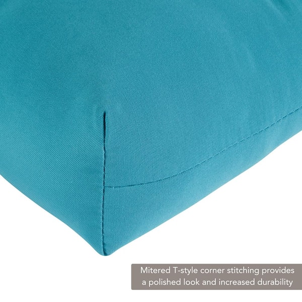 Greendale Home Fashions Solid Teal Rectangle Outdoor Bench Cushion