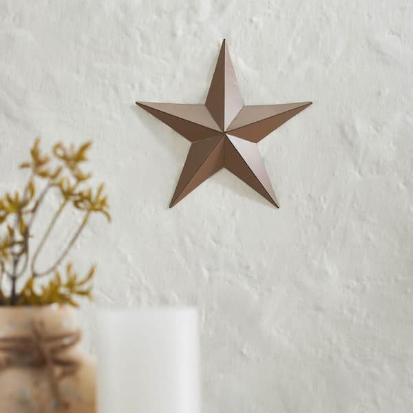1-Piece 8 in. x 8 in. Rust Brown Distressed Metal Star Wall Decor