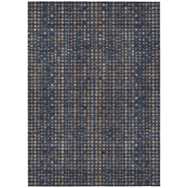 Chantille Machine Washable Indoor/Outdoor Abstract ACN3015 Navy 10 ft. x 14 ft. Area Rug