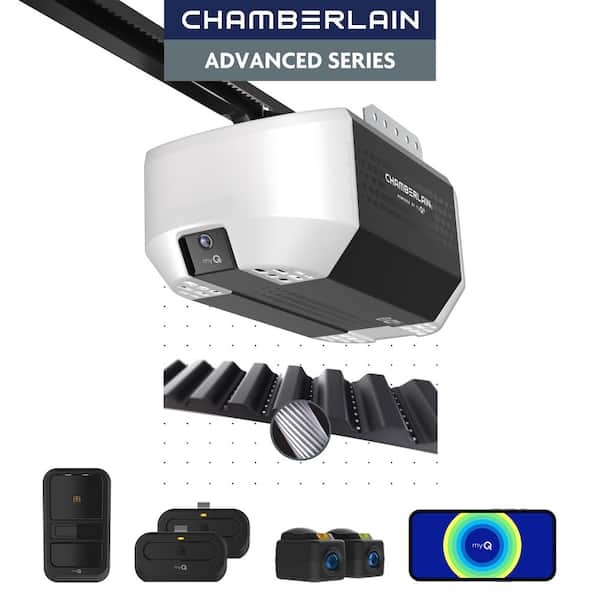 Advanced Series 3/4 HP Smart Belt Drive Garage Door Opener with Motion Detection, Camera, Remotes, and Video Keypad